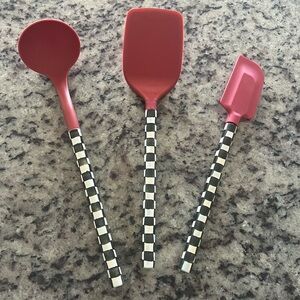 Mackenzie-Childs Utensils Set of 3. Fair used condition. One w/ chip. RETIRED!